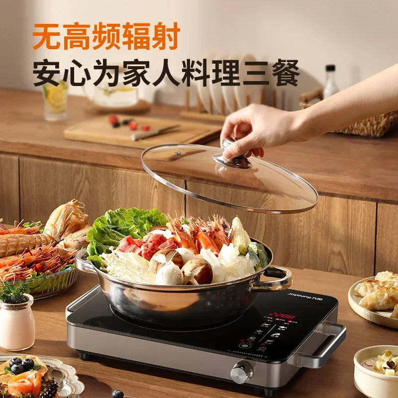 Cocina de inducción inteligente de 220 V para el hogar, aparato de cocina de alta potencia para freír rápidamente